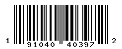 UPC barcode number 191040403972