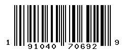 UPC barcode number 191040706929