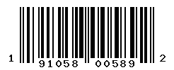 UPC barcode number 191058005892