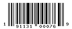 UPC barcode number 191131000769