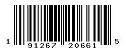 UPC barcode number 191267206615