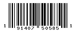 UPC barcode number 191407505851