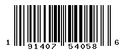 UPC barcode number 191407540586