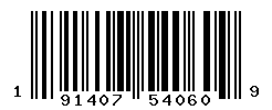 UPC barcode number 191407540609