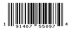 UPC barcode number 191407550974