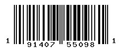 UPC barcode number 191407550981