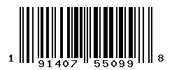 UPC barcode number 191407550998