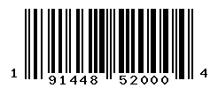 UPC barcode number 191448520004