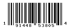 UPC barcode number 191448538054