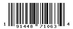 UPC barcode number 191448710634
