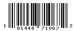 UPC barcode number 191448710672