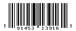UPC 191453139161 barcode image