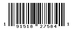 UPC barcode number 191518275841