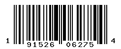 UPC barcode number 191526062754