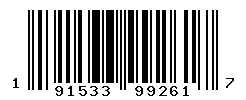 UPC barcode number 191533992617