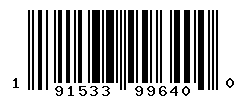 UPC barcode number 191533996400