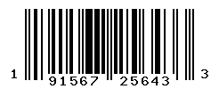 UPC barcode number 191567256433