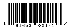 UPC barcode number 191653001817
