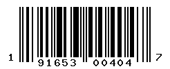 UPC barcode number 191653004047