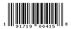 UPC barcode number 191719004158