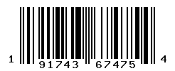 UPC barcode number 191743674754