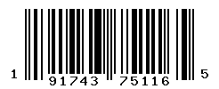 UPC barcode number 191743751165