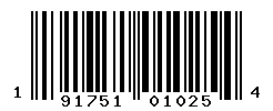 UPC barcode number 191751010254