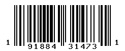 UPC barcode number 191884314731