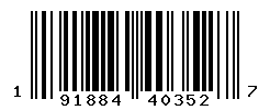 UPC barcode number 191884403527