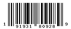 UPC barcode number 191931809289