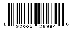 UPC barcode number 192005289846