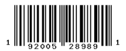 UPC barcode number 192005289891