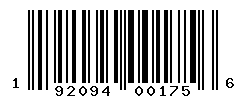 UPC barcode number 192094001756