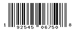 UPC barcode number 192545067508