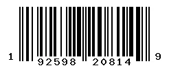 UPC barcode 192598208149