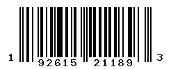 UPC barcode number 192615211893