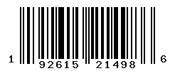 UPC barcode number 192615214986