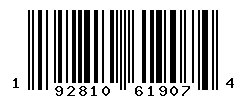 UPC barcode number 192810619074