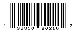 UPC barcode number 192810802162