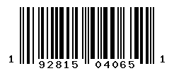 UPC barcode number 192815040651