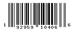 UPC barcode number 192959104066