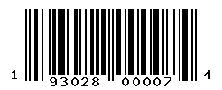 UPC barcode number 193028000074