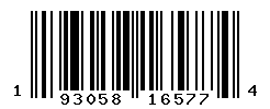 UPC barcode number 193058165774