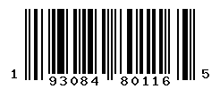 UPC barcode number 193084801165