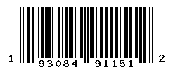 UPC barcode number 193084911512