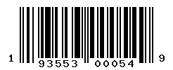 UPC barcode number 193553000549