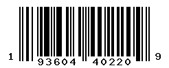 UPC barcode number 193604402209