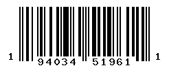 UPC barcode number 194034519611