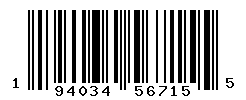 UPC barcode number 194034567155