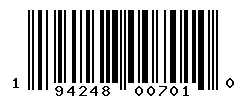 UPC barcode number 194248007010